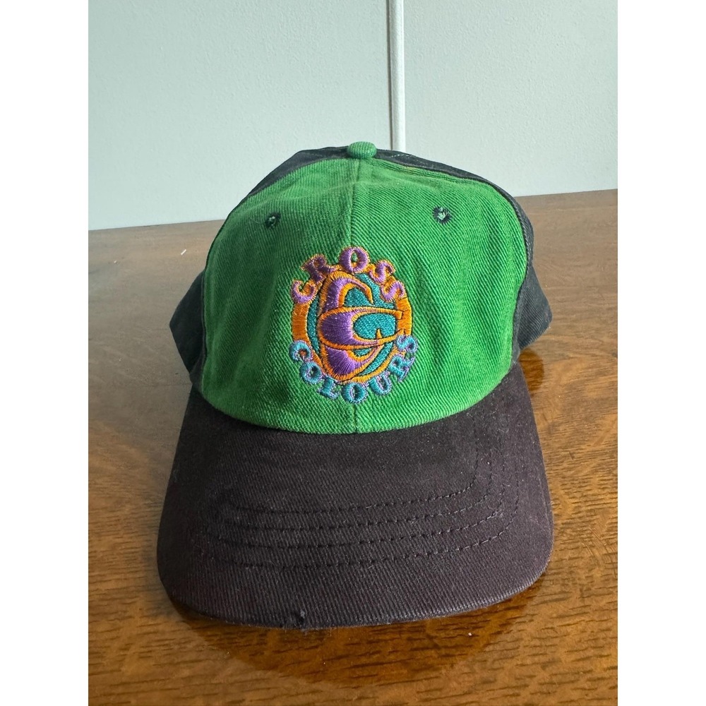 Cross Colours Hat Cap Snapback One Size Green Black‎ Embroidered Logo Mens Twill